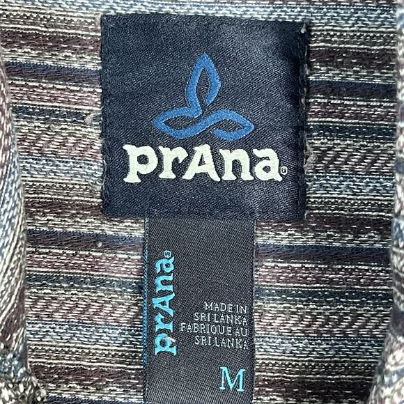 prAna Hoodie Mens M Multicolor‎ Striped Dweller Terry Knit Regular Fit Pullover - Picture 3 of 13